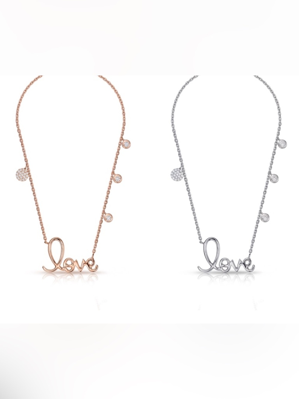 Cubic Zirconia Charm LOVE Necklace